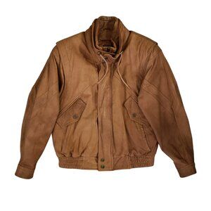 Wilsons Adventure Bound Leather Bomber Jacket Small Thinsulate Brown Vintage
